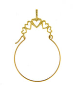 Load image into Gallery viewer, 14K Yellow Gold Hearts Charm Holder Pendant
