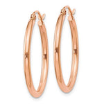 Load image into Gallery viewer, 14K Rose Gold 25mm x 2mm Classic Round Hoop Earrings
