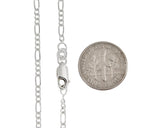 Indlæs billede til gallerivisning Sterling Silver 2.25mm Figaro Bracelet Anklet Necklace Pendant Chain
