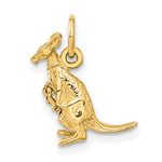 Load image into Gallery viewer, 14k Yellow Gold Kangaroo with Baby Joey 3D Pendant Charm
