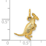 將圖片載入圖庫檢視器 14k Yellow Gold Kangaroo with Baby Joey 3D Pendant Charm
