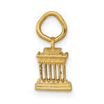 Afbeelding in Gallery-weergave laden, 14k Yellow Gold Lincoln Memorial Washington DC 3D Pendant Charm
