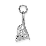 Load image into Gallery viewer, 14k White Gold Firefighter Fireman Firewoman Fire Helmet 3D Large Pendant Charm
