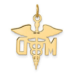 Load image into Gallery viewer, 14k Yellow Gold MD Medical Caduceus Doctor Symbol Pendant Charm

