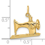 Ladda upp bild till gallerivisning, 14k Yellow Gold Sewing Machine 3D Pendant Charm
