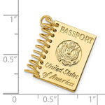 Lataa kuva Galleria-katseluun, 14k Yellow Gold United States of America USA Passport 3D Opens Pendant Charm
