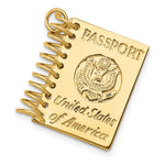 Carregar imagem no visualizador da galeria, 14k Yellow Gold United States of America USA Passport 3D Opens Pendant Charm
