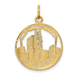 Загрузить изображение в средство просмотра галереи, 14k Yellow Gold Chicago Illinois Skyline Round Pendant Charm
