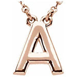 Φόρτωση εικόνας στο εργαλείο προβολής Συλλογής, 14k Yellow Rose White Gold Block A Uppercase Letter Initial Alphabet Necklace
