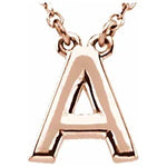 Ladda upp bild till gallerivisning, 14k Yellow Rose White Gold Block A Uppercase Letter Initial Alphabet Necklace
