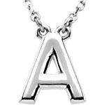 Load image into Gallery viewer, 14k Yellow Rose White Gold Block A Uppercase Letter Initial Alphabet Necklace
