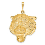 Cargar imagen en el visor de la galería, 14K Yellow Gold Tiger Head Diamond Cut Large Pendant Charm
