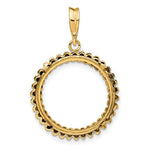 Lataa kuva Galleria-katseluun, 14K Yellow Gold for 17.8mm Coins or US $2.50 Liberty or US $2.50 Indian or Barber Dime or Mercury Dime Coin Holder Prong Bezel Pendant

