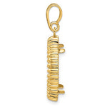 Charger l&#39;image dans la galerie, 14K Yellow Gold for 18mm Coins or US Dime or 1/10 oz Panda or 1/10 oz Cat Coin Holder Prong Bezel Fluted Edge Pendant Charm
