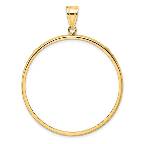 14k yellow gold holds 38.1mm coins us morgan us peace statue of liberty silver dollar prong bezel coin holder pendant