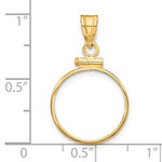 Carica l&#39;immagine nel visualizzatore di Gallery, 14K Yellow Gold Holds 15mm Coins or U.S. 1 Dollar Type 2 Screw Top Coin Holder Bezel Pendant
