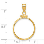 Load image into Gallery viewer, 14K Yellow Gold Holds 19mm Coins or Mexican 5 Pesos Screw Top Coin Holder Bezel Pendant
