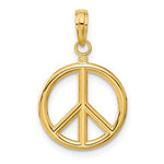 Load image into Gallery viewer, 14k Yellow Gold Peace Sign Symbol 3D Pendant Charm
