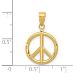Ladda upp bild till gallerivisning, 14k Yellow Gold Peace Sign Symbol 3D Pendant Charm
