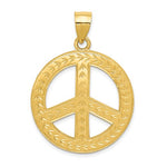 Indlæs billede til gallerivisning 14k Yellow Gold Peace Sign Symbol Pendant Charm
