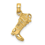 Carregar imagem no visualizador da galeria, 14k Yellow Gold Firefighter Boot 3D Pendant Charm
