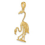 Load image into Gallery viewer, 14k Yellow Gold Double Flamingo 3D Pendant Charm
