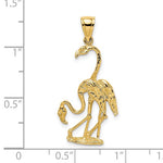 Carica l&#39;immagine nel visualizzatore di Gallery, 14k Yellow Gold Double Flamingo 3D Pendant Charm
