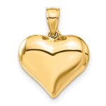 Cargar imagen en el visor de la galería, 14k Yellow Gold Puffed Heart 3D Pendant Charm
