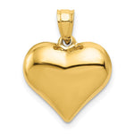 画像をギャラリービューアに読み込む, 14k Yellow Gold Puffed Heart 3D Pendant Charm
