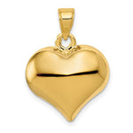 Ladda upp bild till gallerivisning, 14k Yellow Gold Puffy Heart 3D Hollow Pendant Charm
