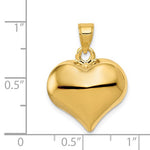 Afbeelding in Gallery-weergave laden, 14k Yellow Gold Puffy Heart 3D Hollow Pendant Charm
