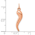 Lataa kuva Galleria-katseluun, 14k Rose Gold Good Luck Lucky Italian Horn 3D Pendant Charm
