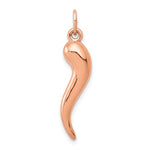 Load image into Gallery viewer, 14k Rose Gold Good Luck Lucky Italian Horn 3D Pendant Charm
