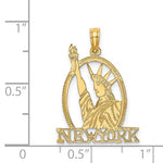 Kép betöltése a galériamegjelenítőbe: 14k Yellow Gold New York Statue Liberty Cut Out Pendant Charm
