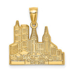 Load image into Gallery viewer, 14k Yellow Gold New York City Buildings Skyline Taxi Pendant Charm
