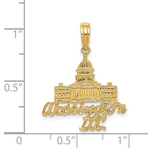 14k Yellow Gold Washington DC Capitol Building Pendant Charm