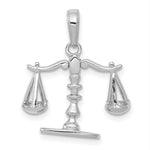 Ladda upp bild till gallerivisning, 14k White Gold Scales of Justice 3D Moveable Pendant Charm
