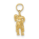 Load image into Gallery viewer, 14k Yellow Gold Aries Zodiac Horoscope 3D Pendant Charm
