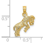 Indlæs billede til gallerivisning 14k Yellow Gold Aries Zodiac Horoscope 3D Pendant Charm
