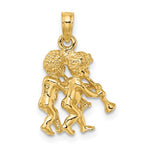 Φόρτωση εικόνας στο εργαλείο προβολής Συλλογής, 14k Yellow Gold Gemini Zodiac Horoscope 3D Pendant Charm
