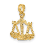Załaduj obraz do przeglądarki galerii, 14k Yellow Gold Libra Zodiac Horoscope 3D Pendant Charm
