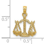 Load image into Gallery viewer, 14k Yellow Gold Libra Zodiac Horoscope 3D Pendant Charm
