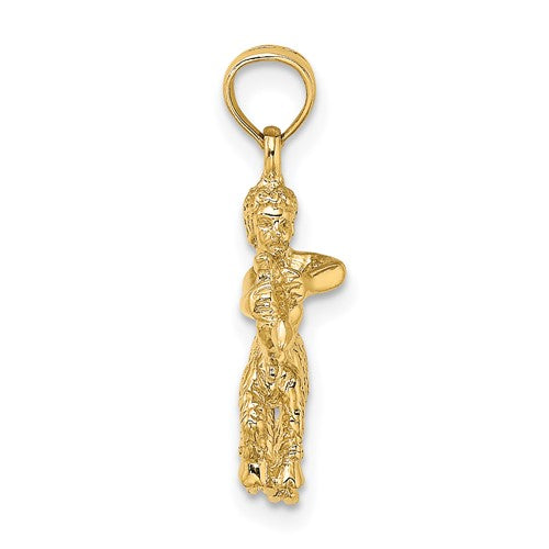 14k Yellow Gold Sagittarius Zodiac Horoscope 3D Pendant Charm