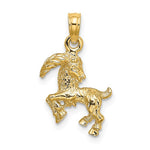 Lataa kuva Galleria-katseluun, 14k Yellow Gold Capricorn Zodiac Horoscope 3D Pendant Charm
