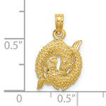 將圖片載入圖庫檢視器 14k Yellow Gold Pisces Zodiac Horoscope 3D Pendant Charm
