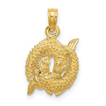 Ladda upp bild till gallerivisning, 14k Yellow Gold Pisces Zodiac Horoscope 3D Pendant Charm
