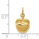 將圖片載入圖庫檢視器 14k Yellow Gold Apple Fruit Pendant Charm
