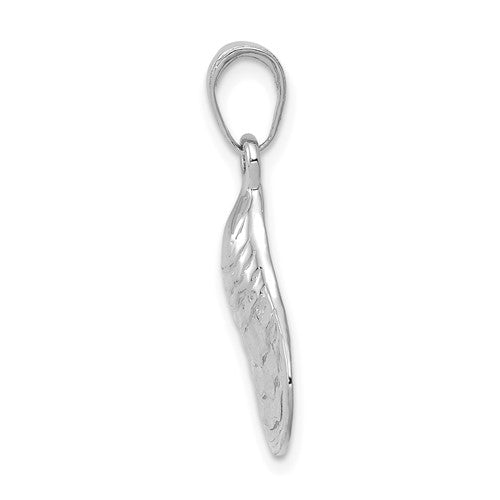 14k White Gold Oyster Shell Seashell Pendant Charm