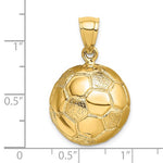 Indlæs billede til gallerivisning 14k Yellow Gold Soccer Ball 3D Pendant Charm
