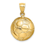 Indlæs billede til gallerivisning 14k Yellow Gold Soccer Ball 3D Pendant Charm
